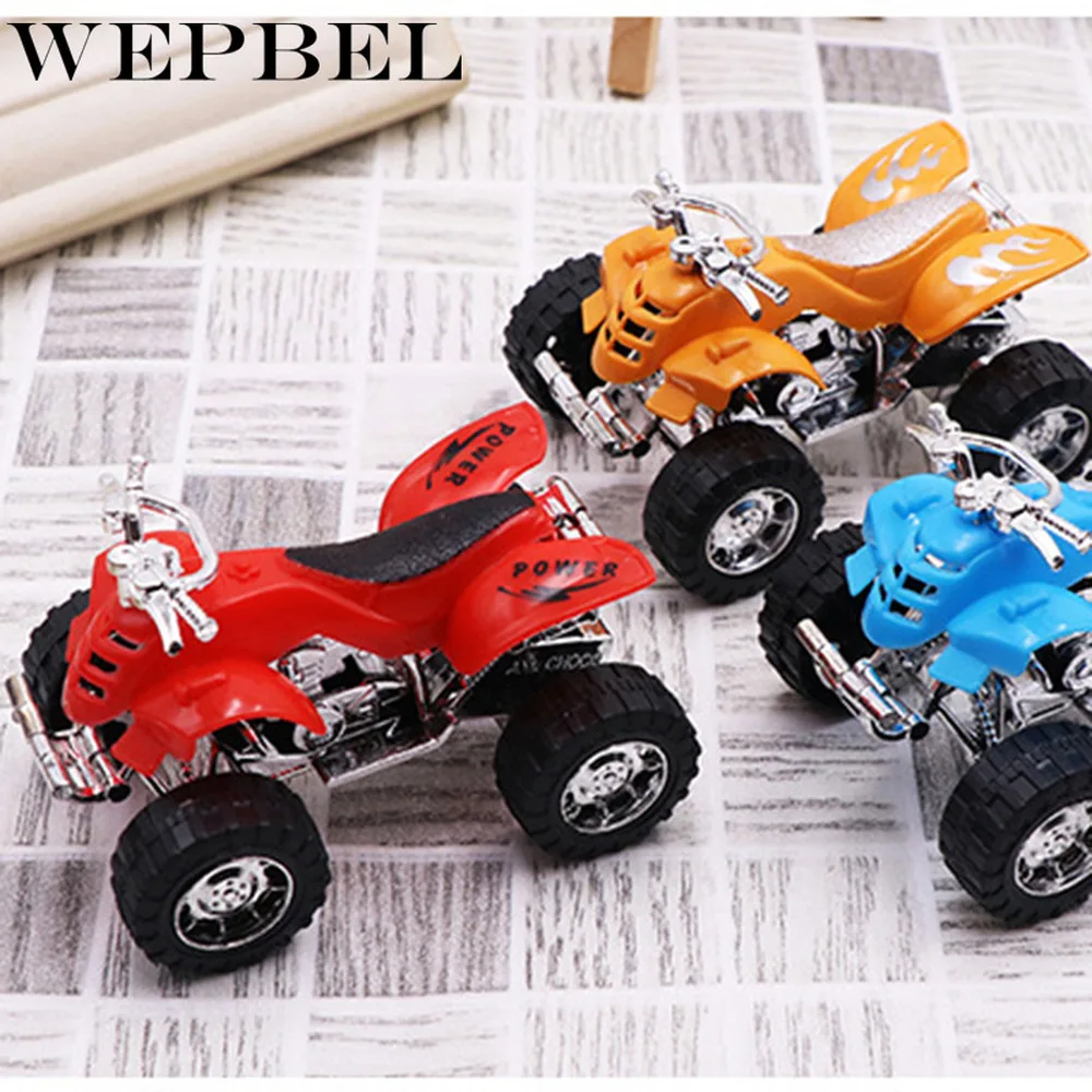 WEPBEL 4 Pcs Mini Inertial Off-Road Vehicle Four-Wheel-Drive Plastic Children Toy Car Pull Back Stunt |