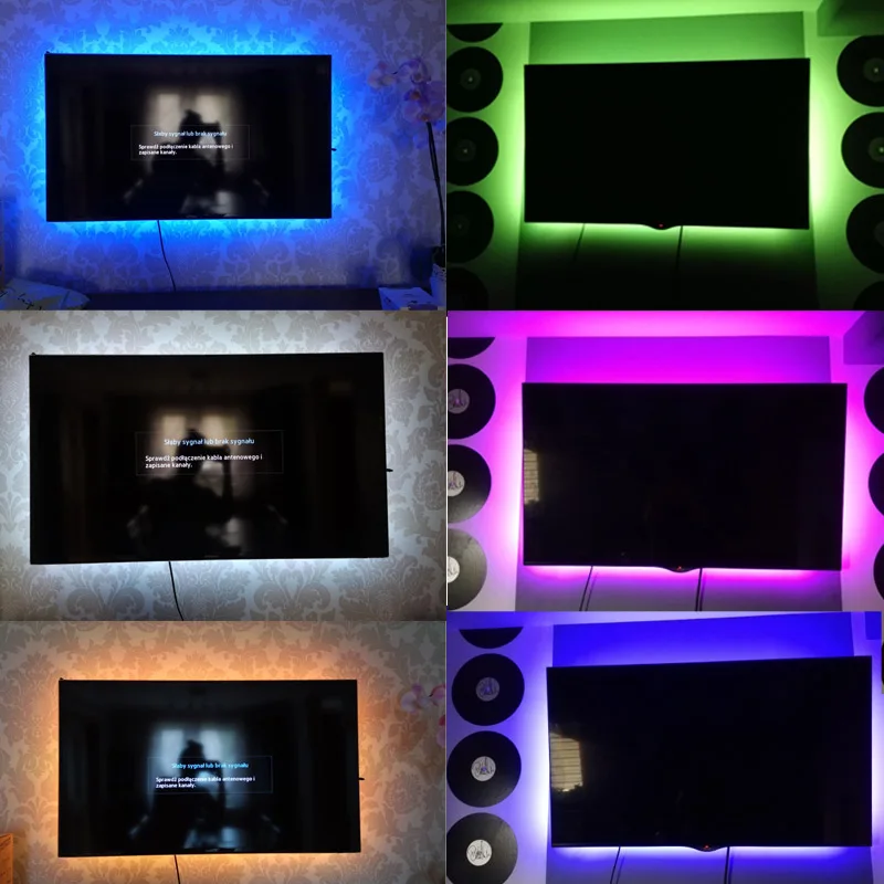 светодиодная лента лампы 20 Цвета 5 V RGB гибкий USB led светящаяся 1 м 2 3 4 Desktop Экран