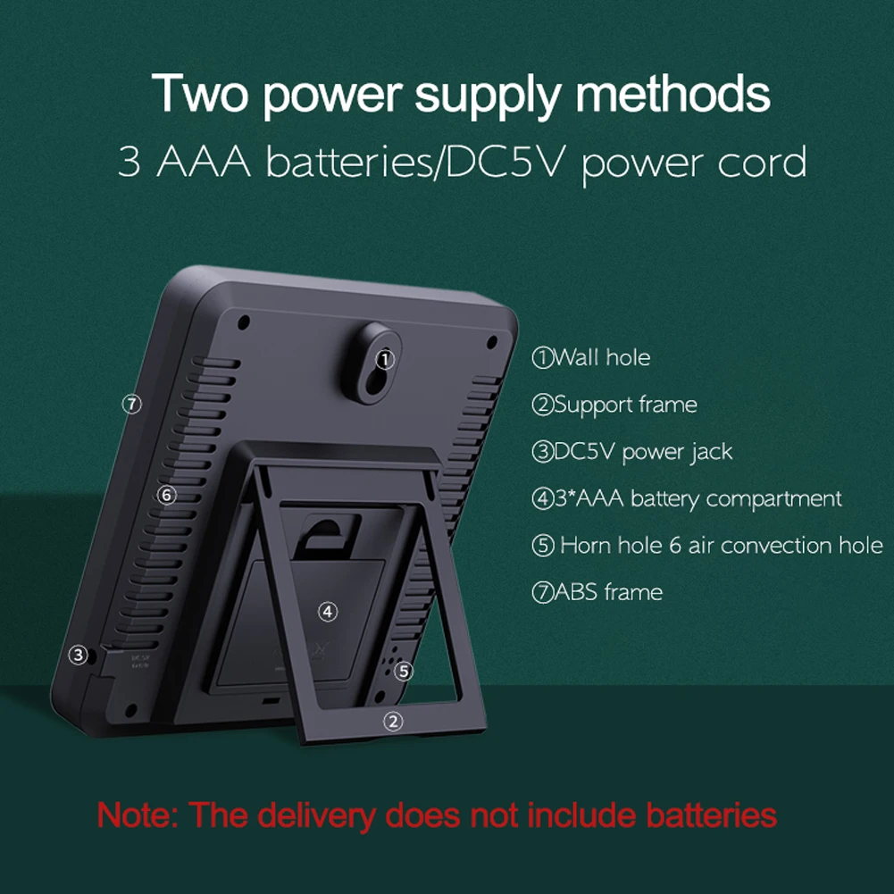 

LCD Wall-mounted Desktop Indoor High-precision Temperature and Humidity Meter Household Electronic Alarm Clock Intelligent Home