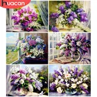 HUACAN алмазов картина цветок сиреневый полная выкладка 5D, сделай сам, алмазная вышивка, украшения на окна для дома подарок для женщин