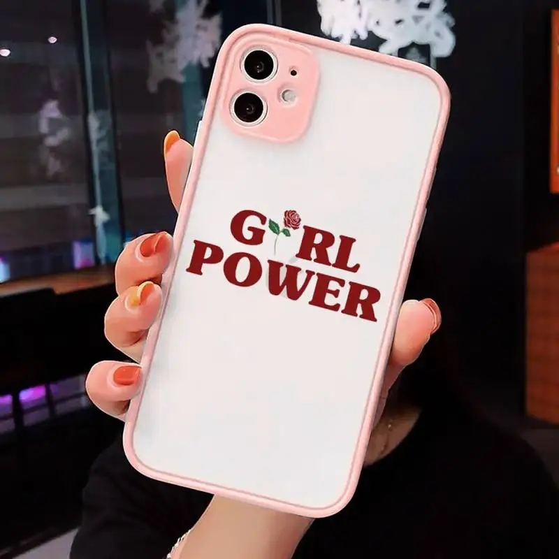 

Minimal Girl Power Feminist Aesthetics Phone Cases matte transparent For iphone 7 8 11 12 plus mini x xs xr pro max cover