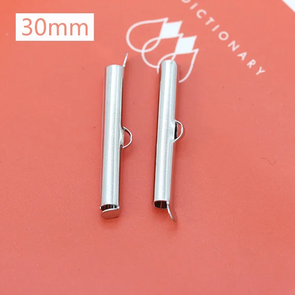 30mm nickel 50p 10/13/16/20/25/30/35/40 мм цвет серебристый, золотой бисером Miyuki скользят по конечных застежка трубка Ползунки с торцевыми крышками разъем для бисером цилиндр - Цвет: 30mm nickel