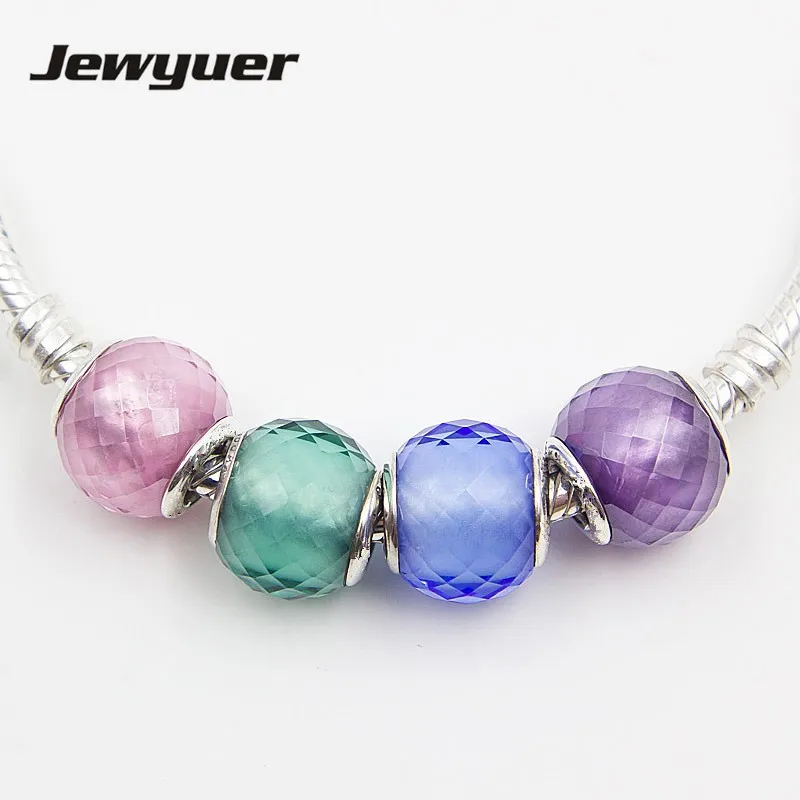 925 пробы серебряные ювелирные изделия маленькие граненое муранское стеклянные