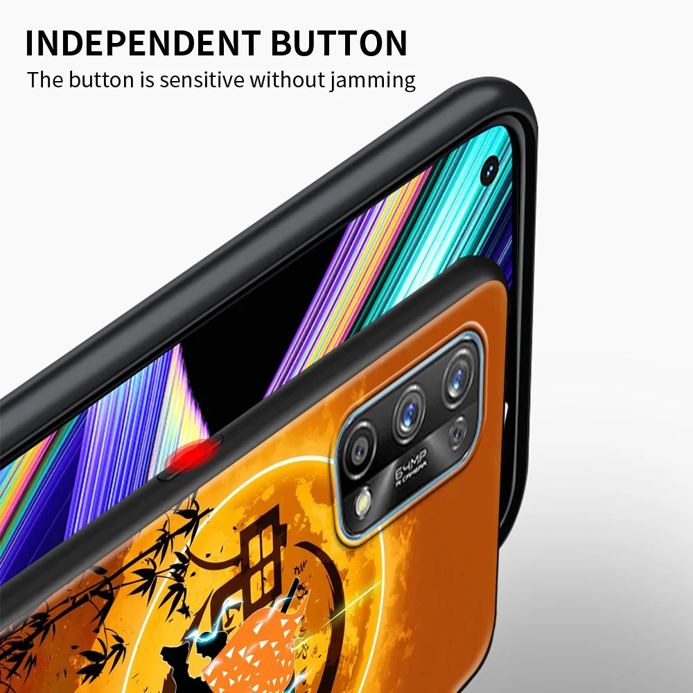 demon slayer logo phone case for realme 8 7 6 pro 8i c21 c3 xt c21y c11 gt neo 2 silicone cover 7i 5 c15 x50 black soft shell free global shipping