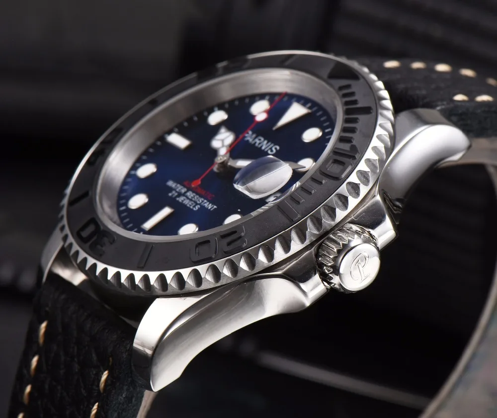 Parnis 40 мм автоматические мужские часы Miyota 8215 механические Sapphire mekanik erkek kol saati reloj