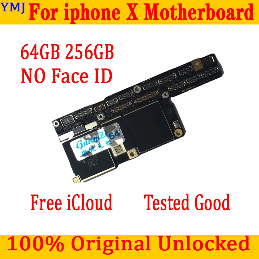 Оригинальная материнская плата Free iCloud для iPhone X 64 Гб 256 ГБ Заводская
