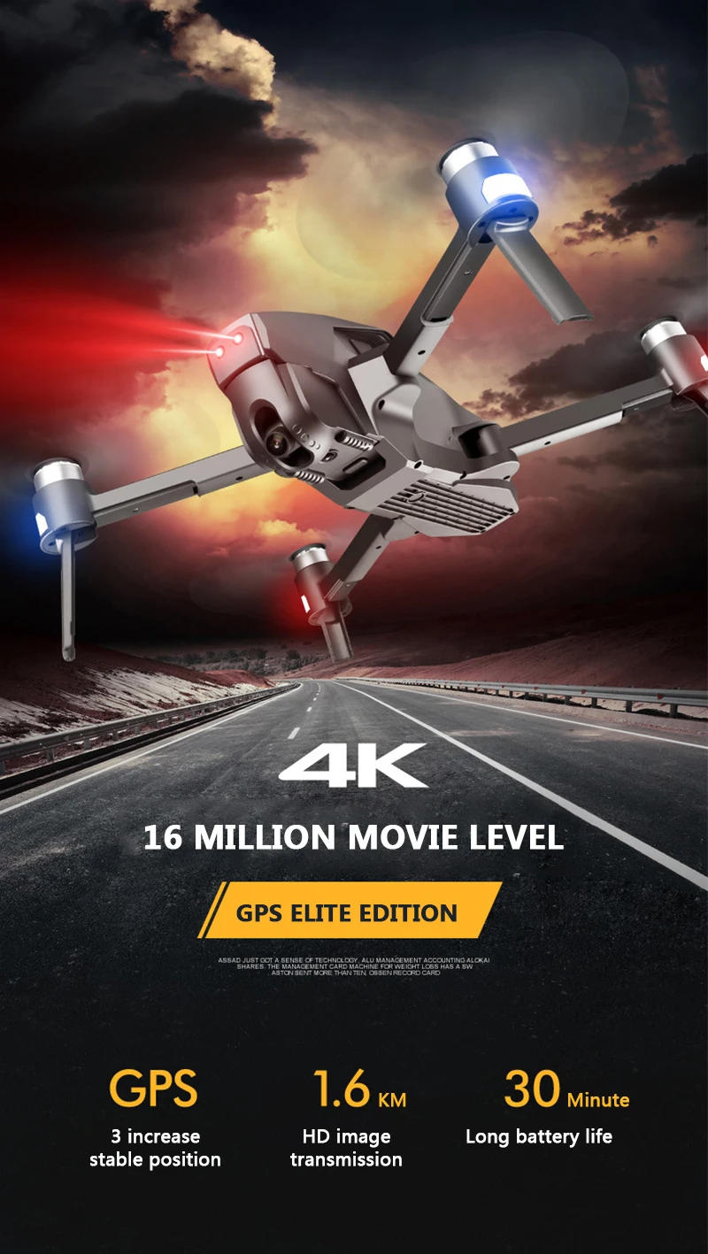 D4 Дрон Квадрокоптер HD 4K gps 1080P FPV 600M wifi видео в реальном времени 1,6 км Контроль расстояния полёт 28 минут Дрон с камерой игрушки