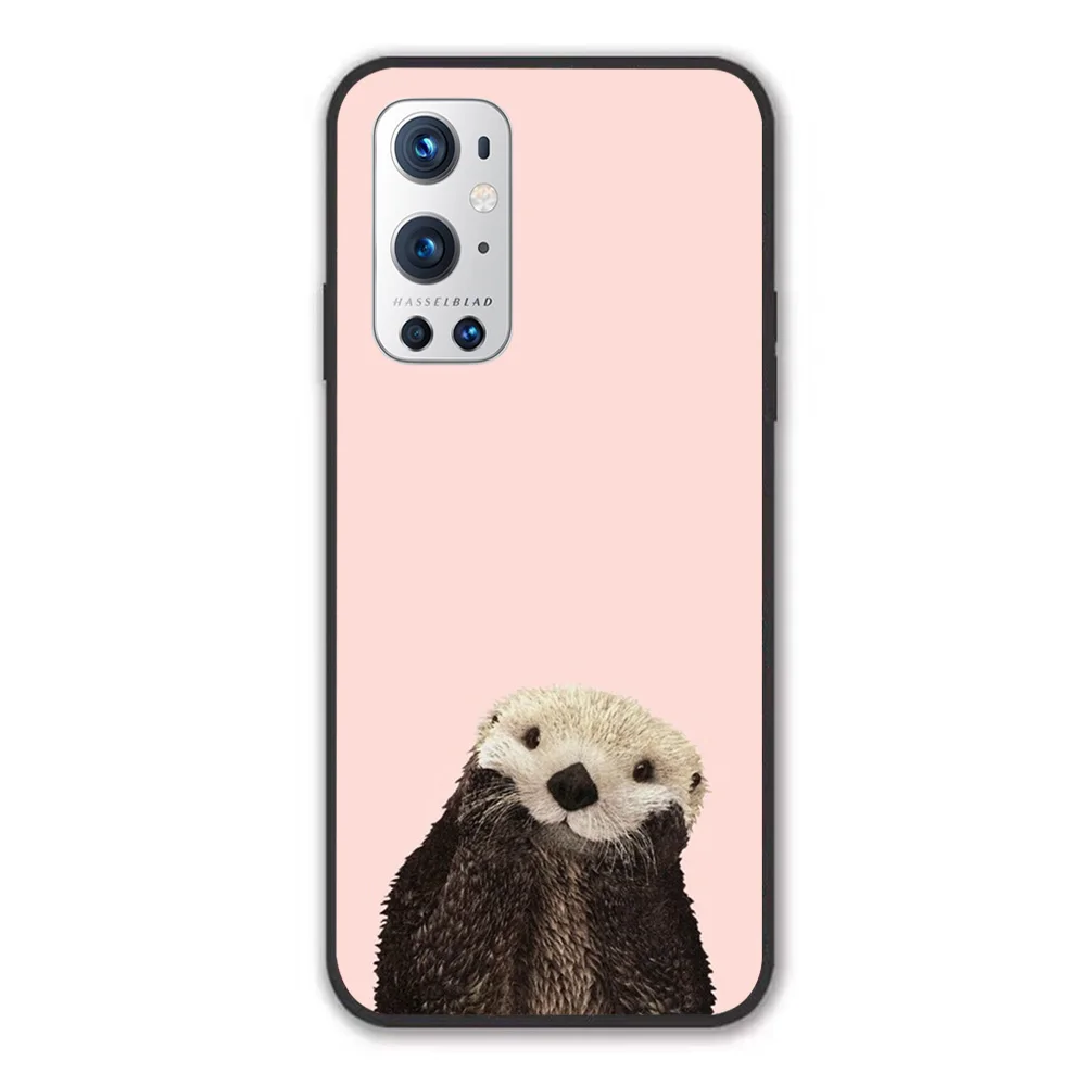 

For OnePlus Cute Otter against Soft TPU Border OnePlus 7 7T 7Pro 8 8T 8Pro 9 9Pro Case