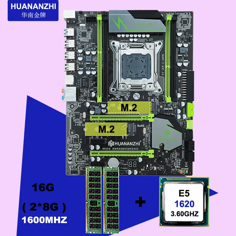HUANANZHI X79 LGA2011 Материнская плата Процессор оперативная память комбо процессор Intel Xeon E5 1620 SROLC ram 16G(2*8G) DDR3 RECC все протестированы 2 года гарантии