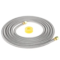 1kit 16ft stainless steel braided bbq grill extension propane hose 38 female flare gas nuts threads gas line pipe thread tape