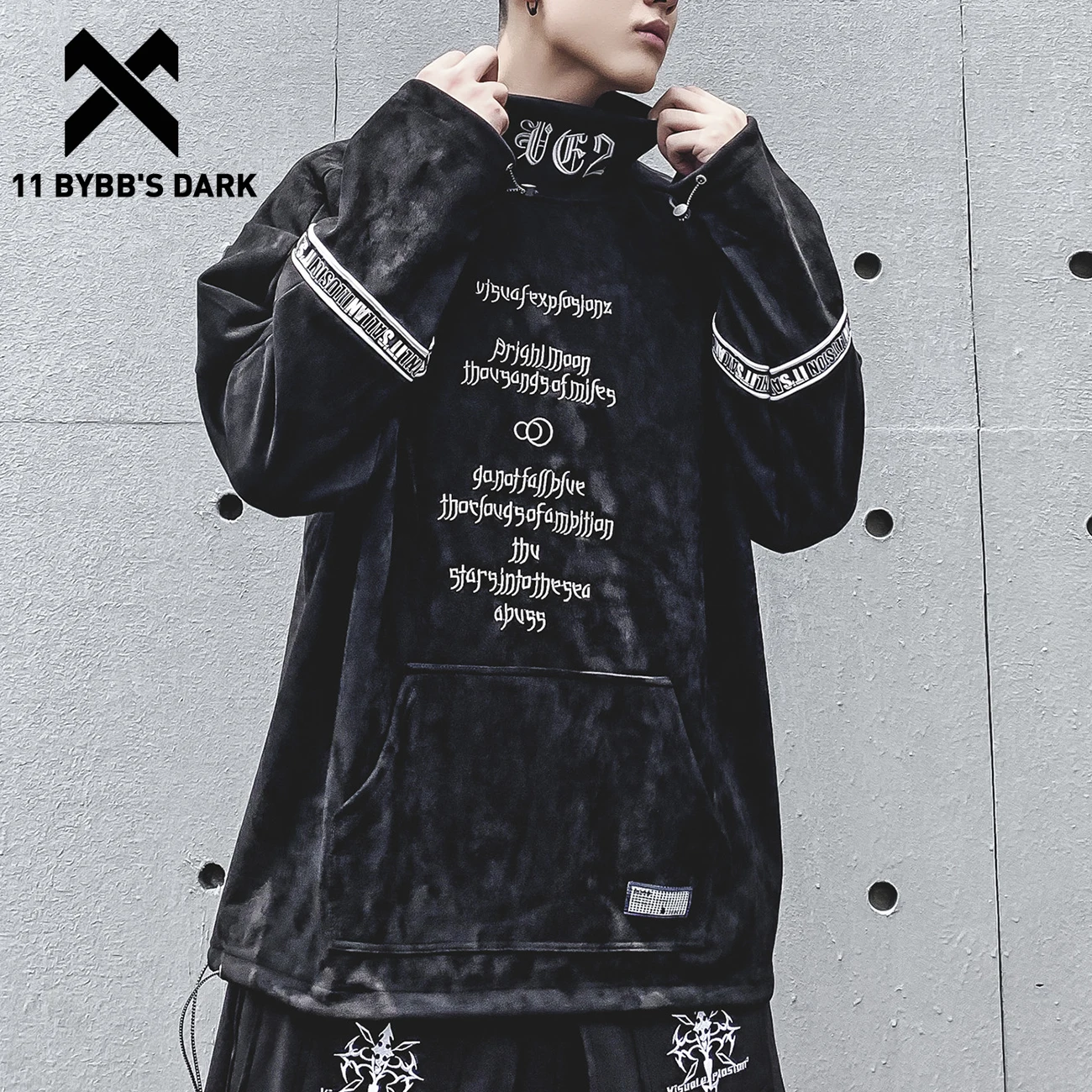 11 BYBB'S DARK винтажная вышивка хип хоп толстовка с капюшоном Techwear тактическая