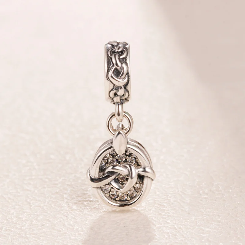 Женский браслет из серебра 925 пробы с узлом в форме сердца | Украшения и