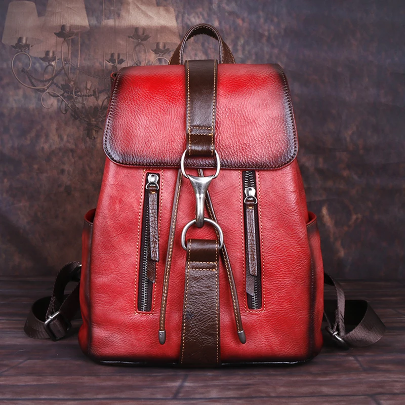 Женский рюкзак из воловьей кожи первого слоя для девочек школьные сумки книг