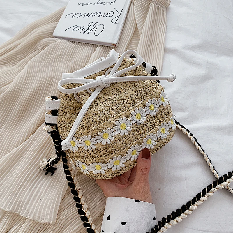 Соломенная плетеная Сумка ручной работы в стиле ретро модная пляжная сумочка с