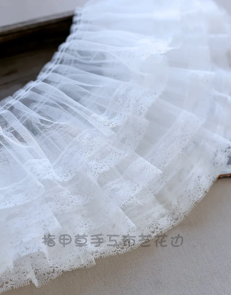 1 метр 14 см широкие белые марлевые обжимные кружевные аксессуары сшитая юбка