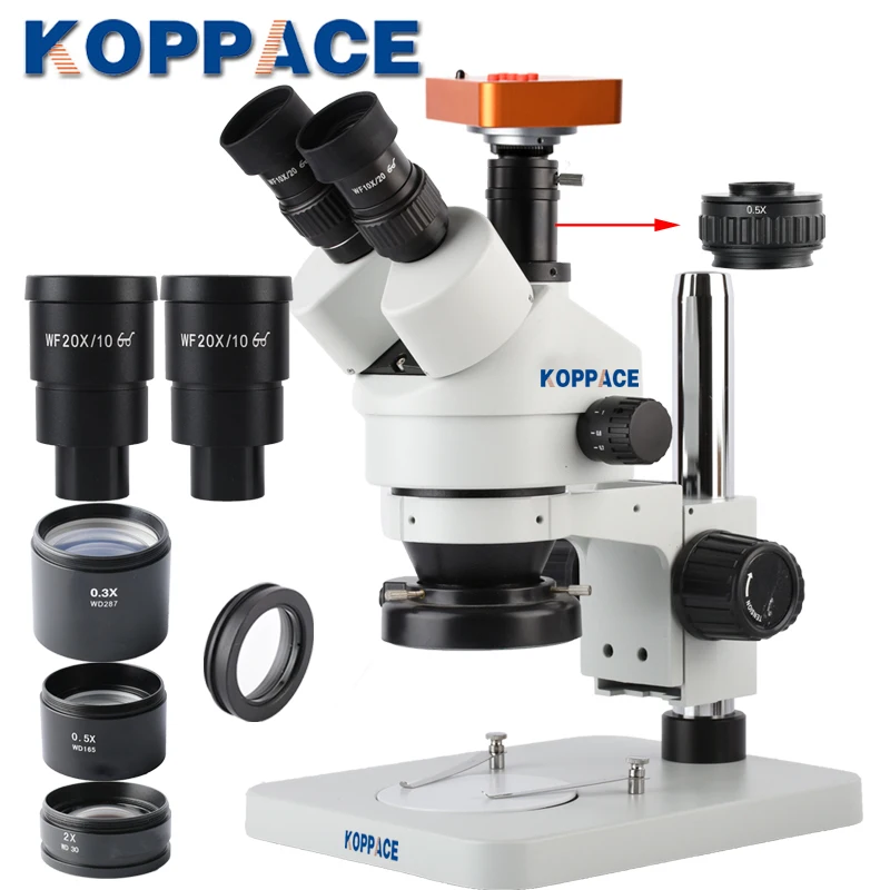 Промышленный видеомикроскоп KOPPACE 2 1x 180X электронный микроскоп 40 миллионов