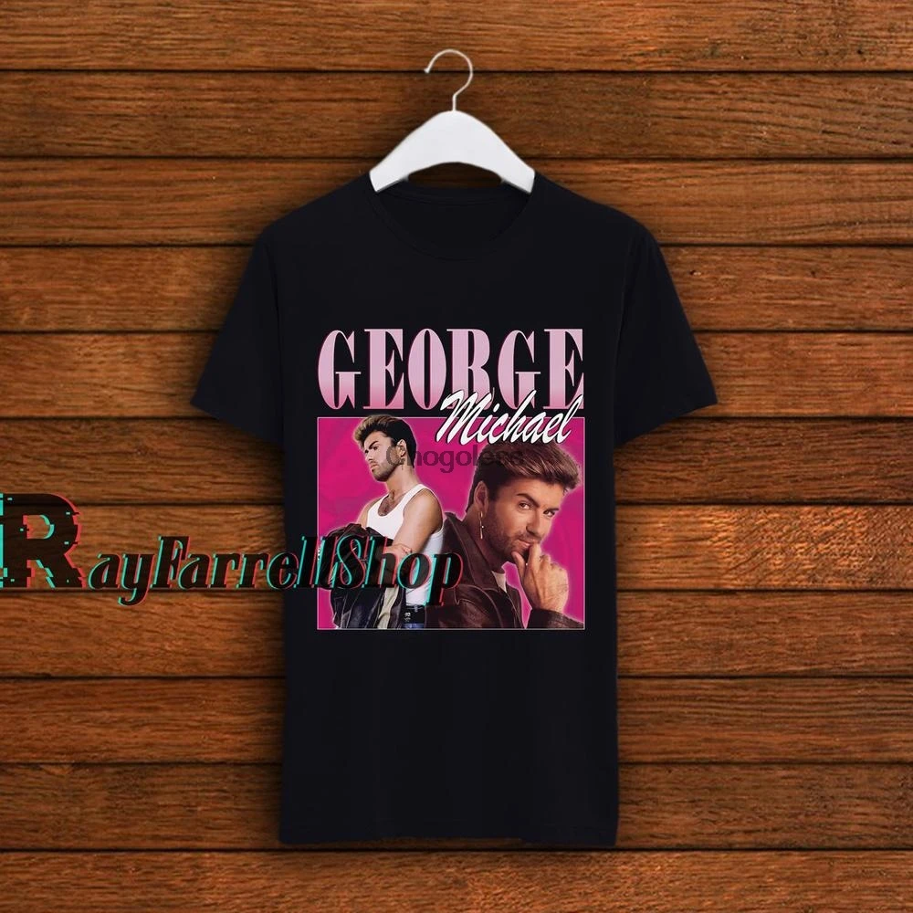 Джорджа Майкла рэп в стиле хип хоп 90s ретро дань уважения Винтаж футболка новый