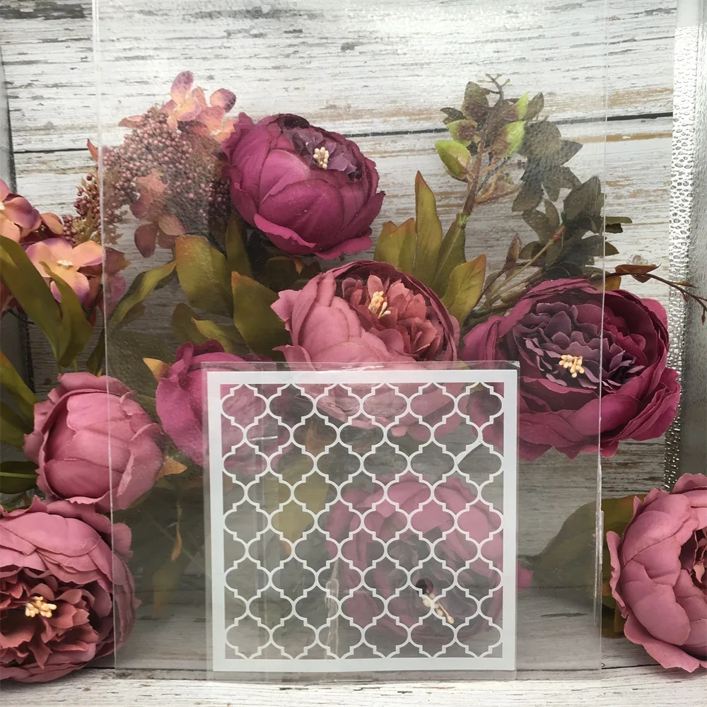 1 шт. 5*5 дюймов полый клевер текстура сделай сам слойные трафареты рисунок