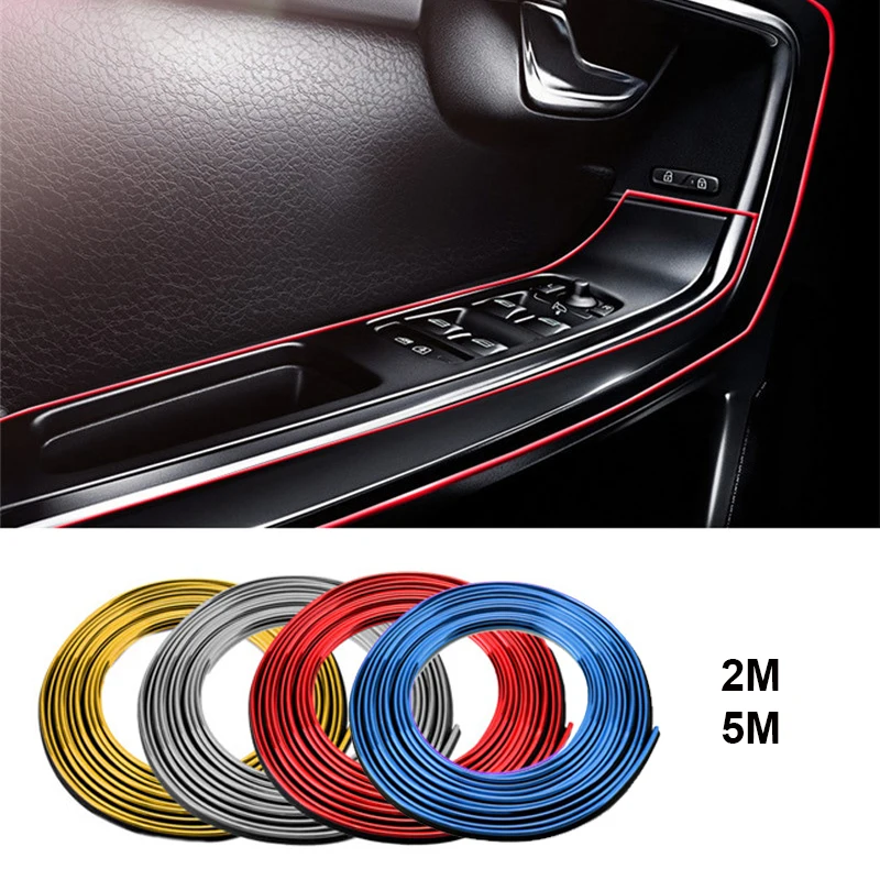 

2m 5m Car Styling Interior Trim Decoration Strip Mouldings For Fascia Dashboard Door Edge Universal Car Interior Accessories