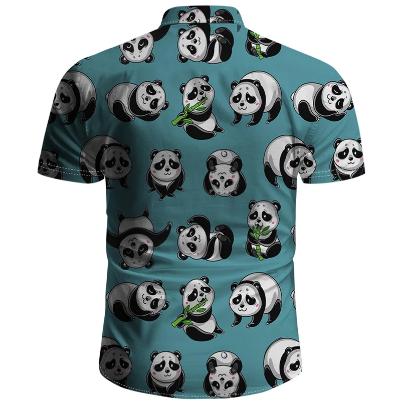 New panda printed men's 3D shirt fine dyed cloth shirt leisure beach Harajuku hip hop shirt 3D printed shirt