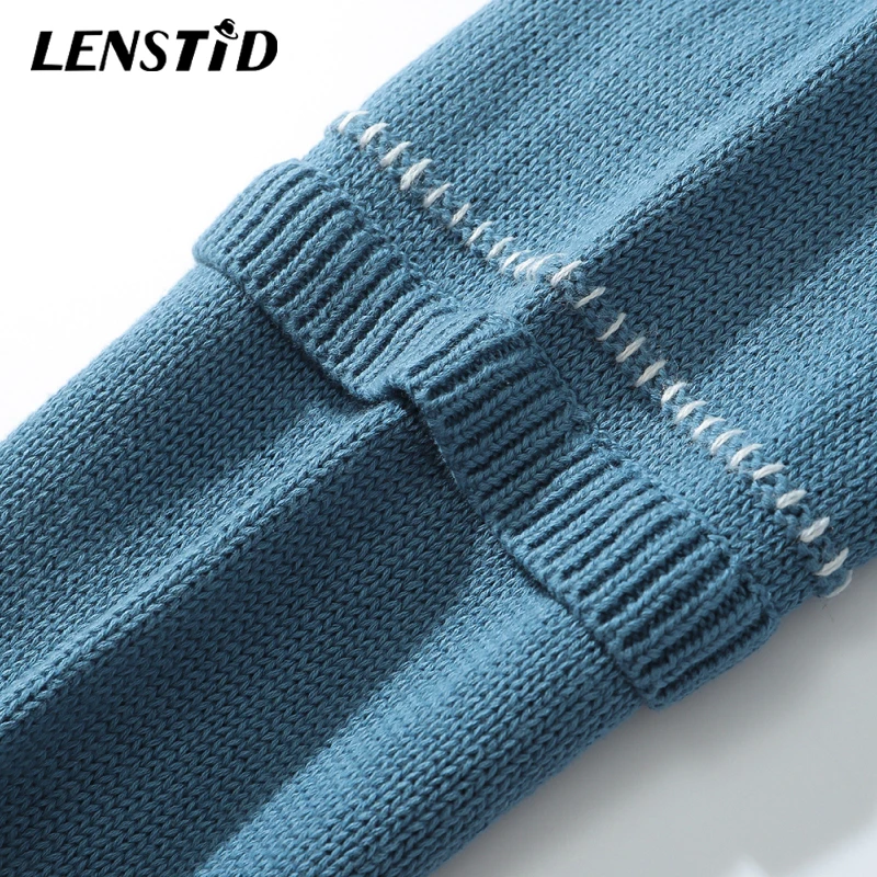 Вязаный джемпер LENSTID мужской в стиле хип-хоп свитер с рваными отверстиями