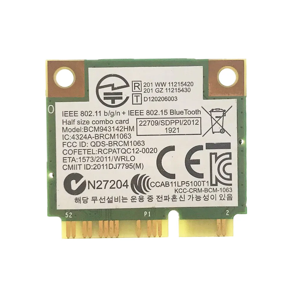 For Broadcom BCM943142HM 43142HM 802.11 b/g/n Wifi + Fit for Bluetooth 4.0 Half Mini PCIe Wireless Card | Компьютеры и офис