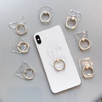 Transparent metal phone holder  foldable socket holder  ring holder  suitable for all mobile phone base mobile phone accessories