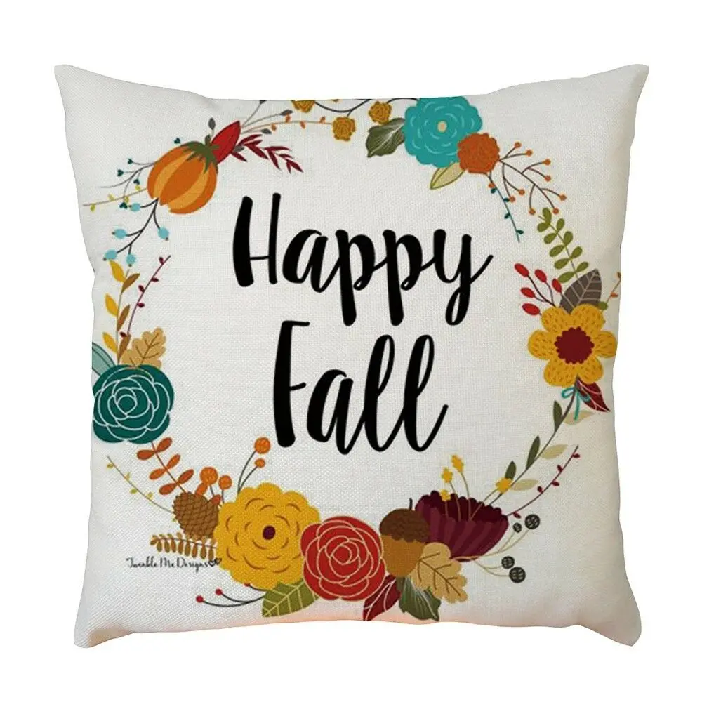 New Happy Thanksgiving Pillow Case Home Car Seat Cushion Cover Square Decoration cushion cover | Дом и сад