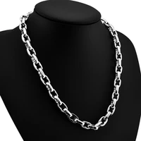curb chains link men choker 100 925 sterling silver man necklace punk hip hop male jewelry woman accessories fashion