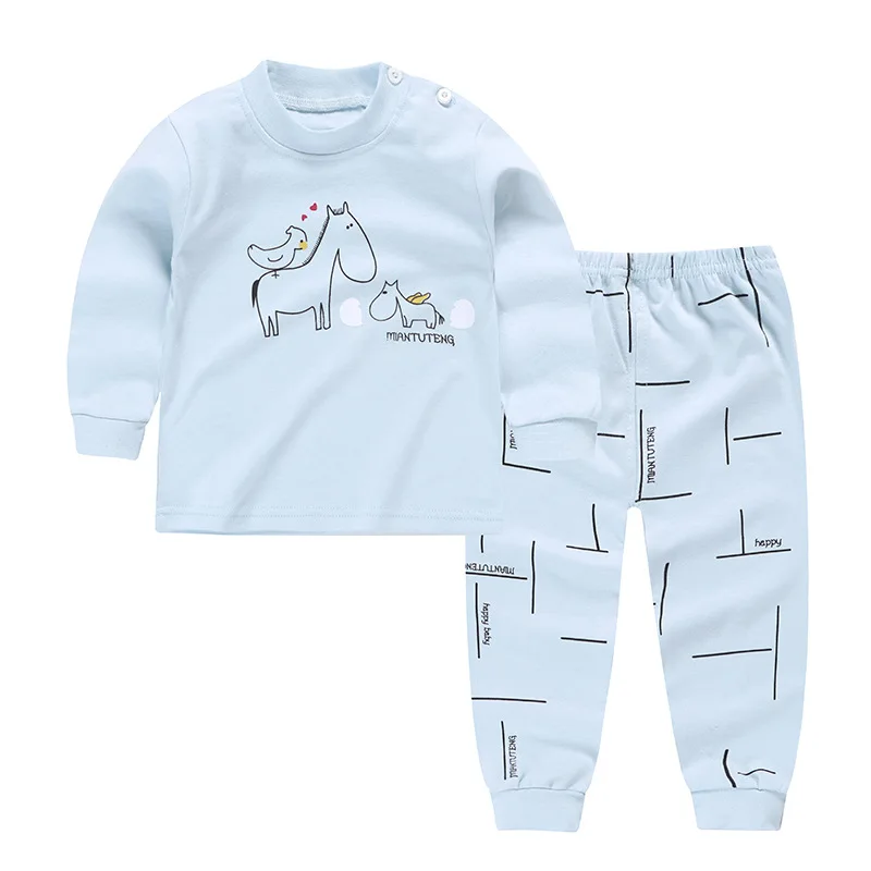 Baby Boys Kids Autumn Winter Printed Long Sleeve Leisure 2pcs Cotton Girls Caotton Clothes Suit | Детская одежда и обувь