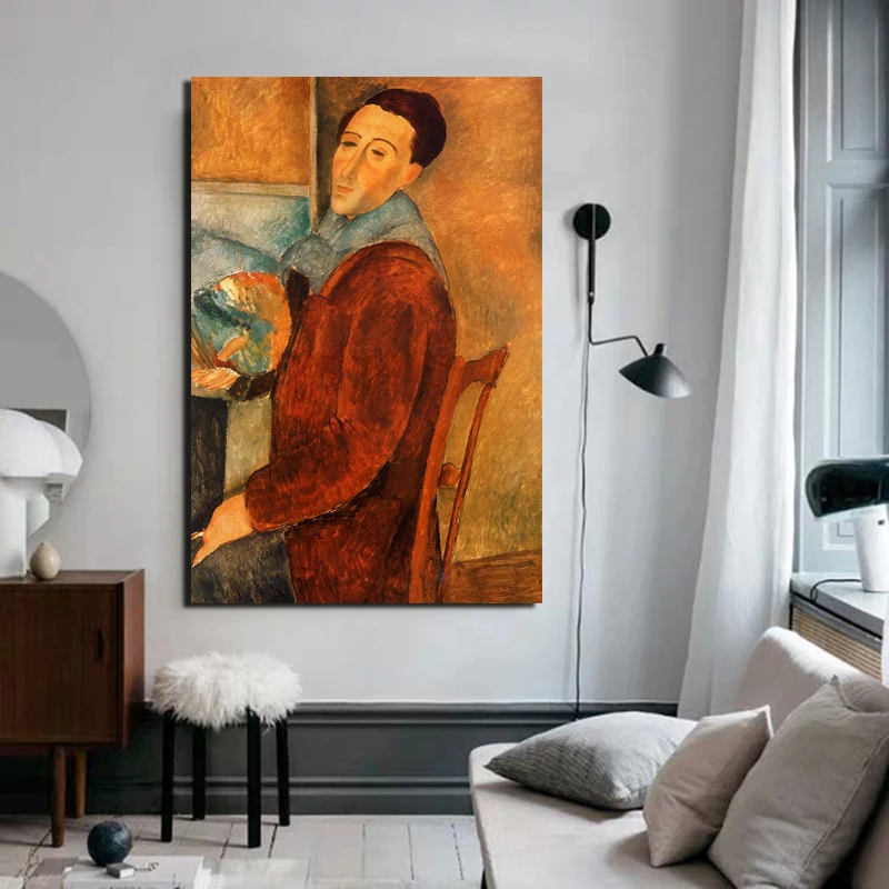 

Amedeo Modigliani Self Portrait Canvas Painting Print Living Room Home Decoration Artwork Modern Wall Art Oil Painting Poster