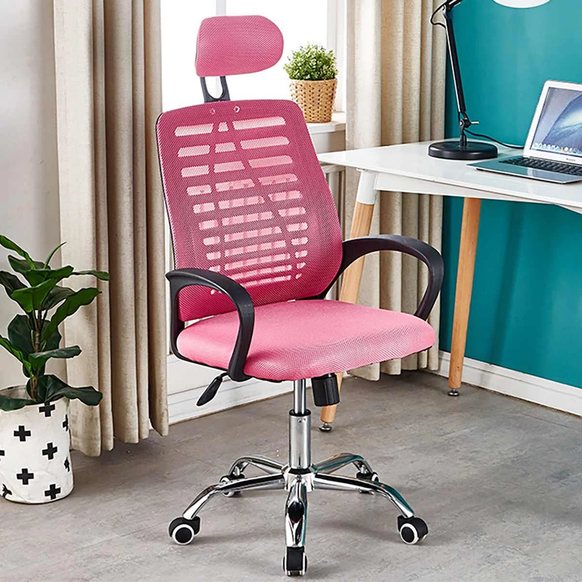 

Office Chair Adjustable Swivel Chair Ergonomic Mesh Back Support Computer Armchair Gaming Chair Desk Chair With Headrest
