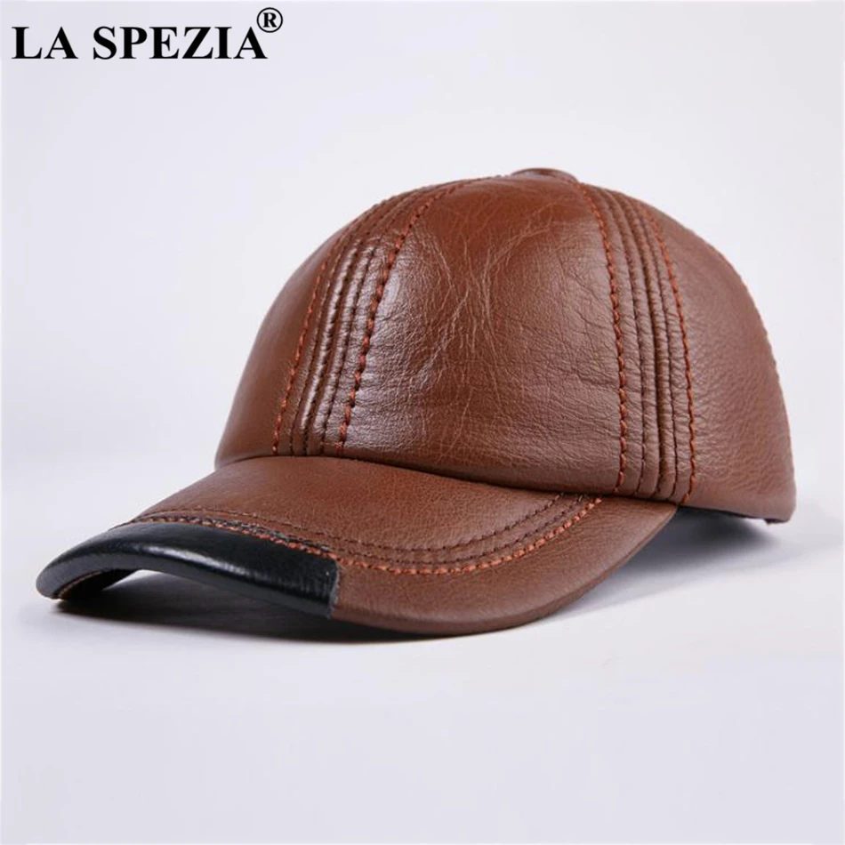 

Real Leather Men Baseball Cap Black Cowhide Hat Snapback Male Adjustable Autumn Winter Real Leather Peaked Hats