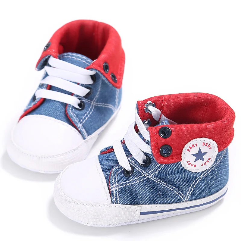 Обувь для новорожденных мальчиков и девочек Парусиновые спортивные