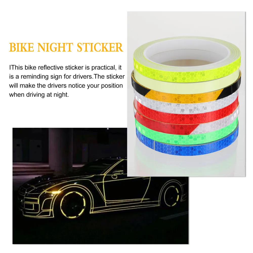 

8 Rolls of Bike Luminous Stickers Mountain Bike Stickers Noctilucence Decals