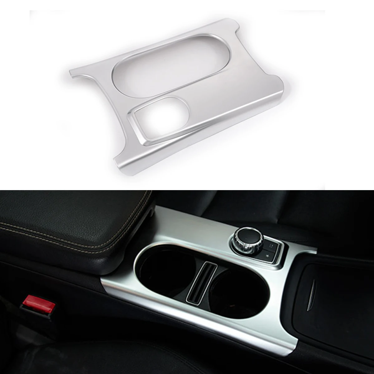 

Matte ABS Chrome Cup Holder Cover Trim For Mercedes Benz A/GLA/CLA Class C117 W117 W176 X156 2012-2018 AMG Car Accessory LHD RHD