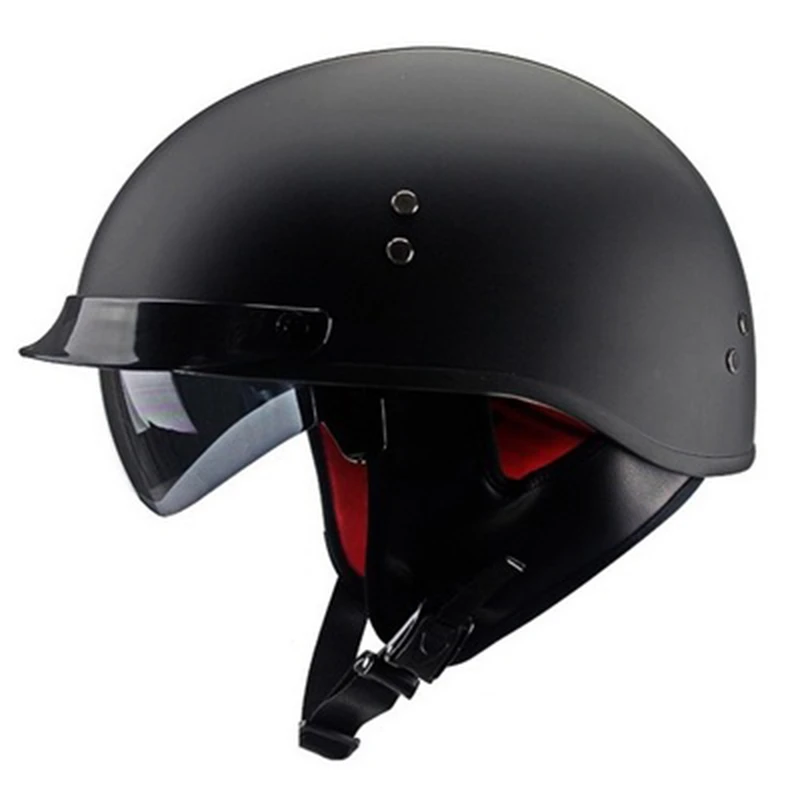 

Винтажный мотоциклетный шлем в стиле ретро, шлем для мотоциклистов, скутеров с открытым лицом, байкеров, со встроенными линзами, козырек для...
