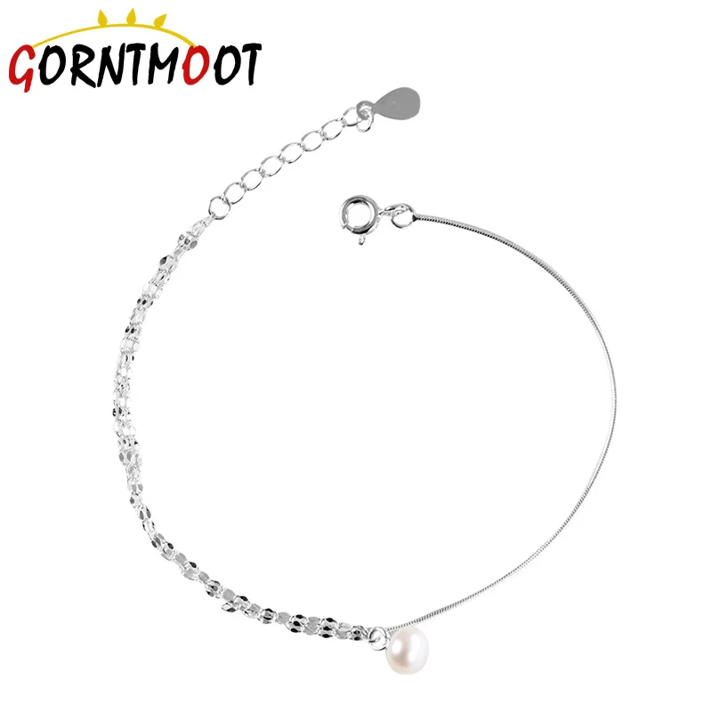 Жемчужные двухслойные браслеты на ногу серебро 925 пробы модные ювелирные изделия