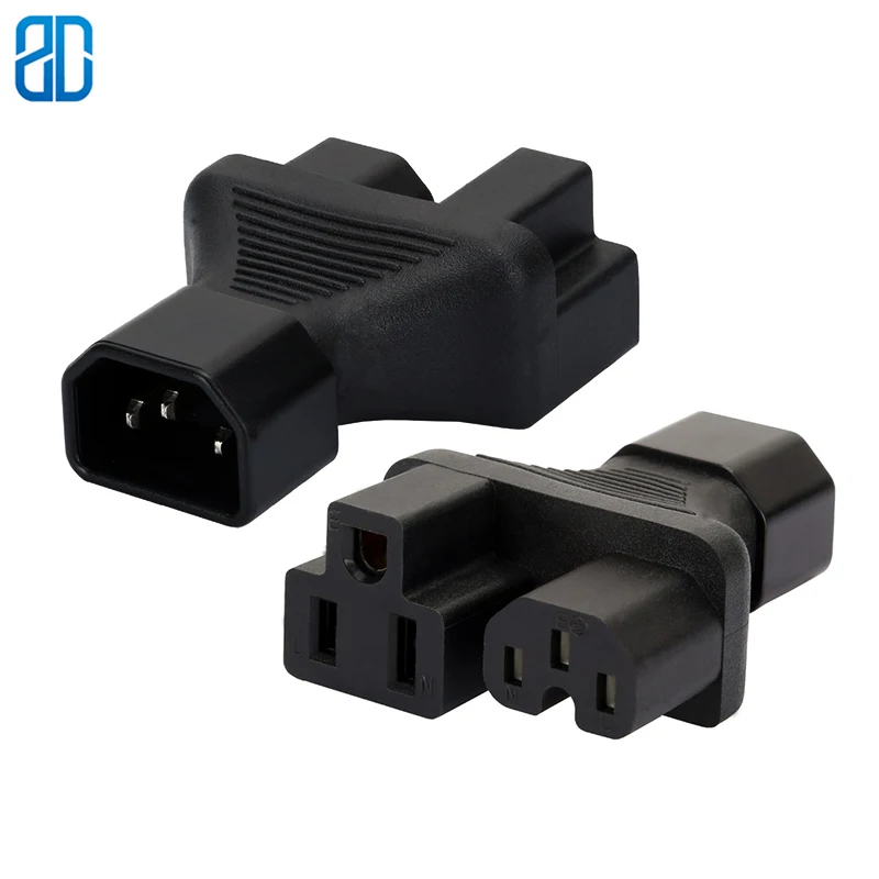 IEC 320 C14 до C15 + Nema 5 15R Y Сплит AC переходник преобразователь питания C13 адаптер разъем