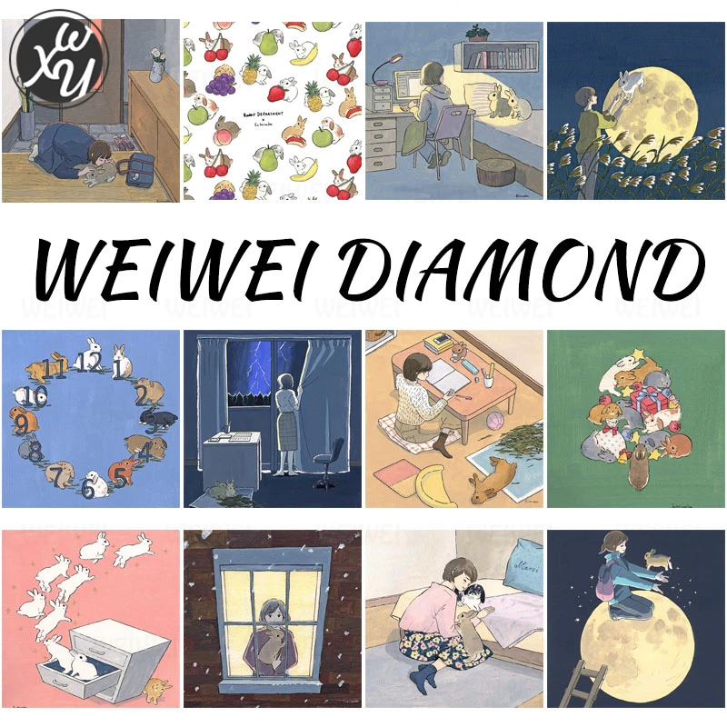 

Набор для алмазной живописи с мультяшным рисунком, набор для аниме алмазной живописи, Набор для вышивки крестиком, полноформатная мозаика д...