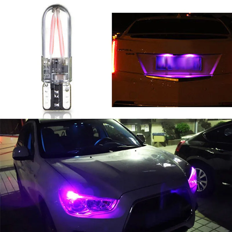 2PCS Universal T10 Purple 194 168 W5W COB LED CANBUS Silica Bright Glass License Light Bulbs Headlight Bulb Daytime Running Lamp |