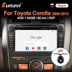 Eunavi 2 Din Android 10 авто DVD для Toyota Corolla 2006 - 2013 мультимедийный видео плеер 4G Carplay DSP GPS 128G автомобильное радио 2din