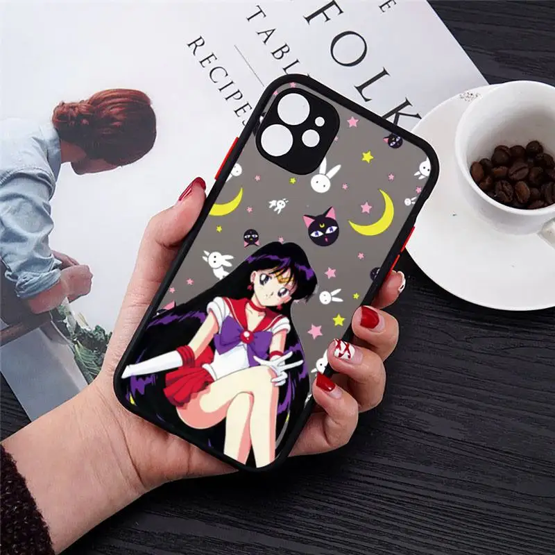 

Sailor Moon Cartoon Girl Phone Case matte transparent For iphone 7 8 11 12 plus mini x xs xr pro max cover