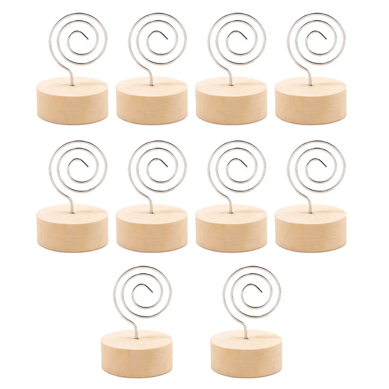 Креативный круглый деревянный пеньковый дизайн фото-зажим карта имени держатель