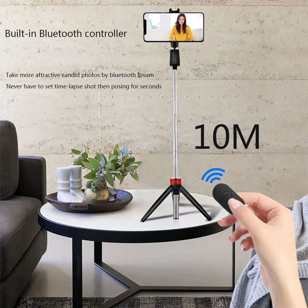 

Wireless Bluetooth 3 in 1 Selfie Stick with Tripod Foldable Bracket Handheld Video Live Monopod Tiktok For iPhone Xiaomi Samsung