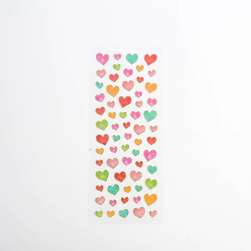 1 лист золотая фольга красочные сердца самодельные наклейки s декоративные для