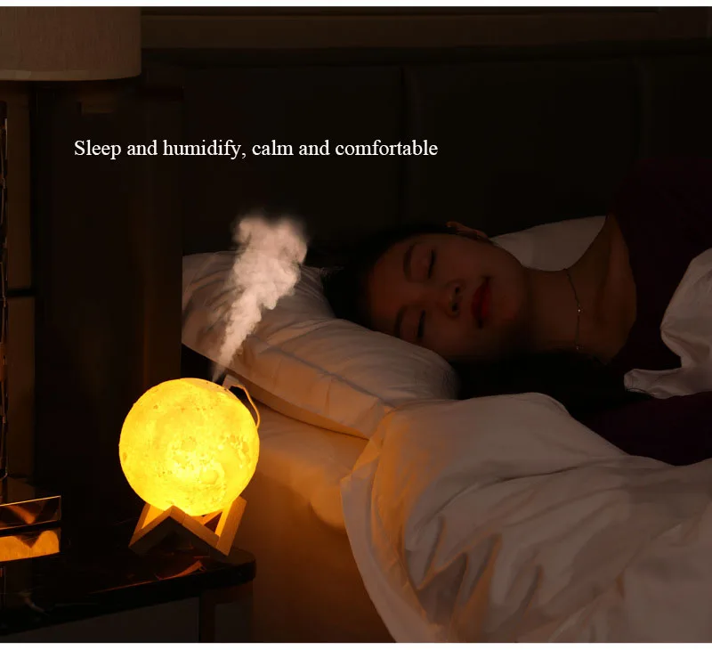 

New stereo moon light humidifier usb creative rechargeable mini air humidification large capacity home night light