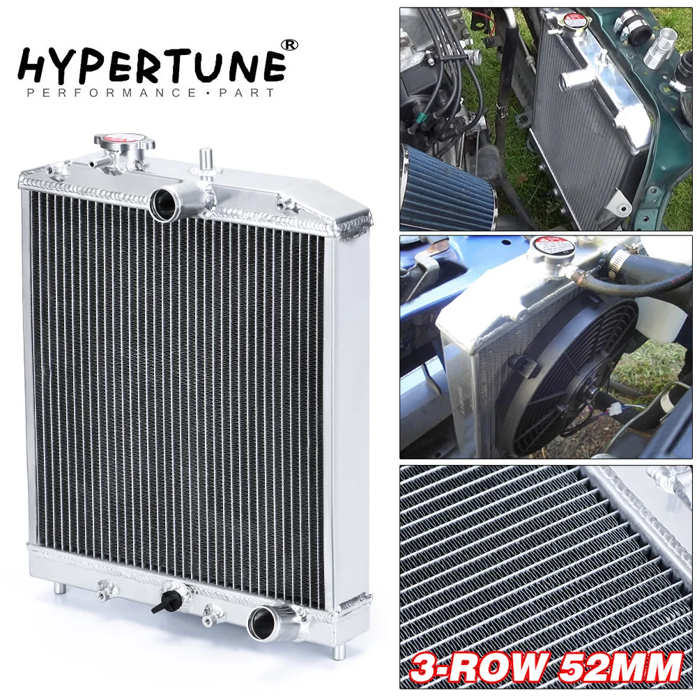 Полный алюминиевый радиатор Hypertune 52 мм 3 ряда для HONDA CIVIC B18C/B16A MT 32 мм|Радиаторы и