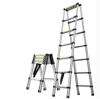 1 4m retractable folding aluminum herringbone ladder can be used as a single sided straight ladder multi function householdli