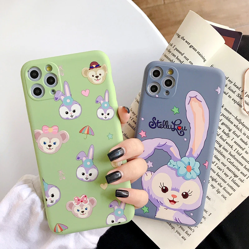 Чехол для телефона с мультяшным кроликом iPhone 11 Pro Max милый мягкий жидкий